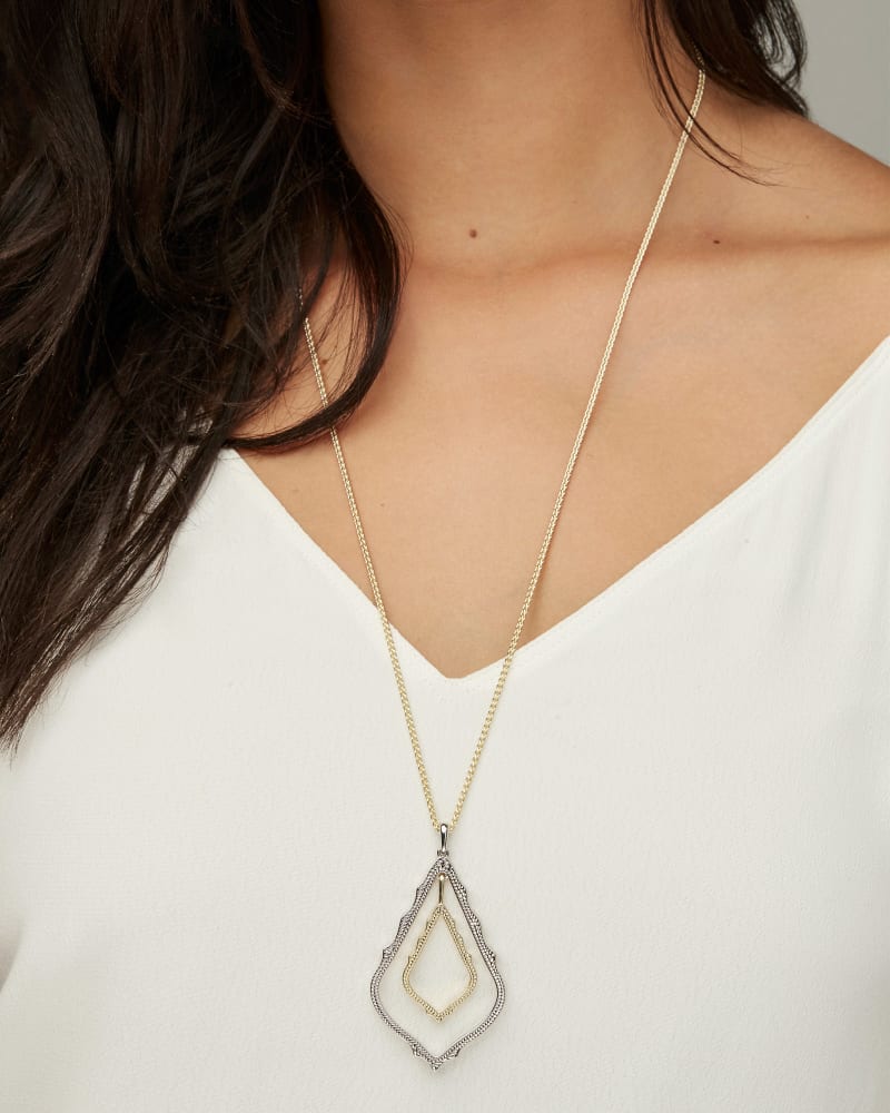  Simon Long Pendant Necklace In Rose Gold