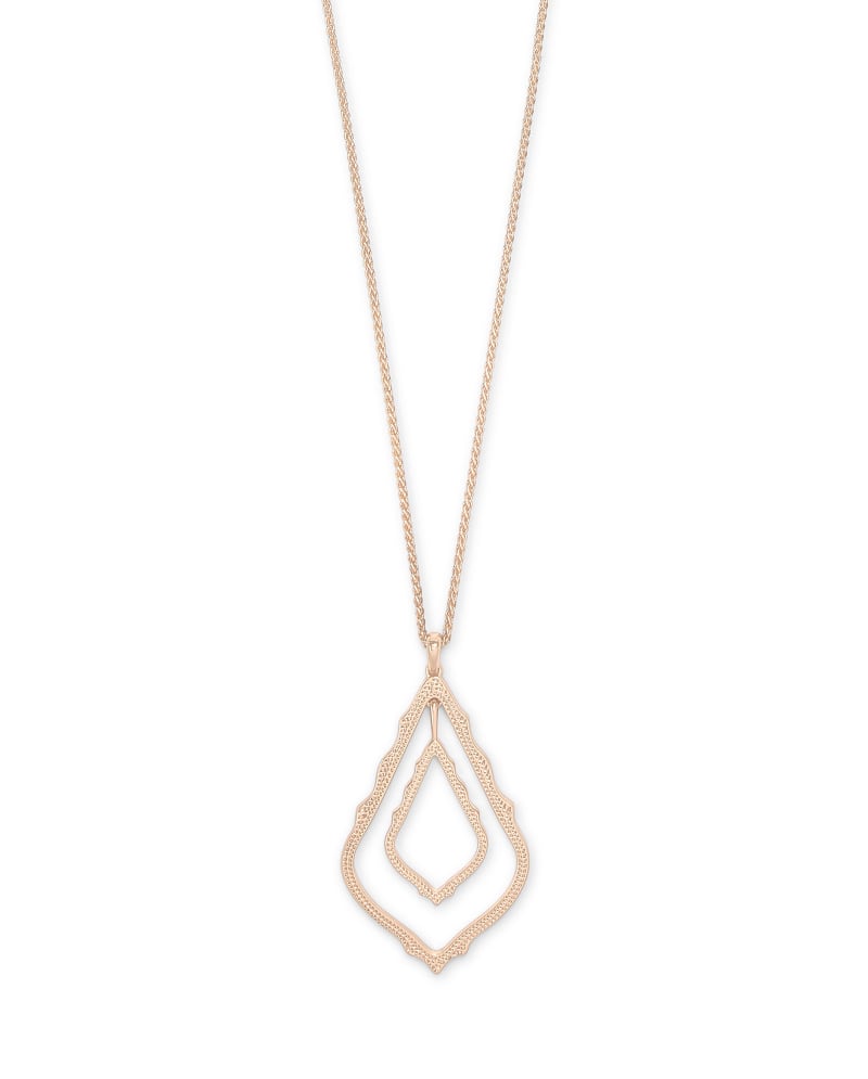  Simon Long Pendant Necklace In Rose Gold