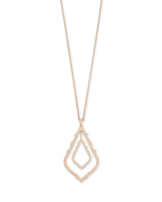  Simon Long Pendant Necklace In Rose Gold