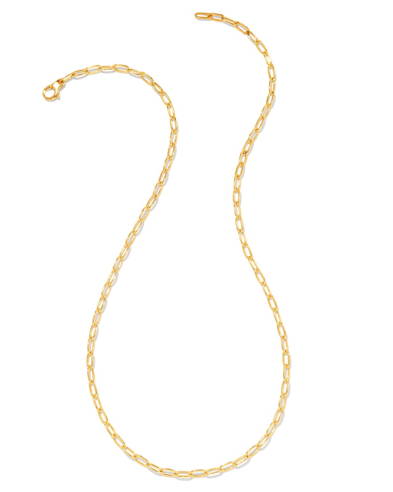  Small Paperclip Chain Necklace In 18k Gold Vermeil