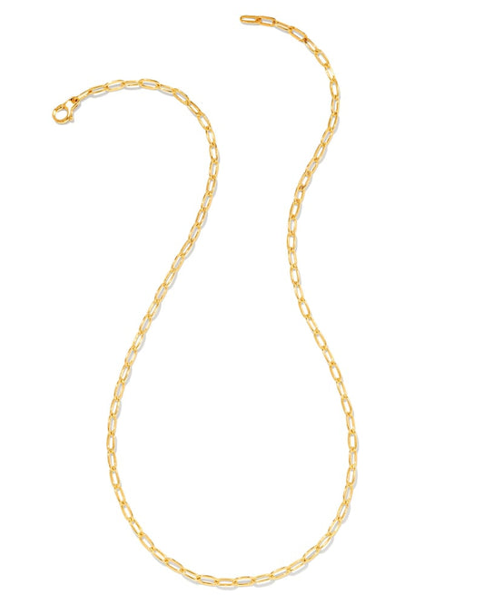  Small Paperclip Chain Necklace In 18k Gold Vermeil