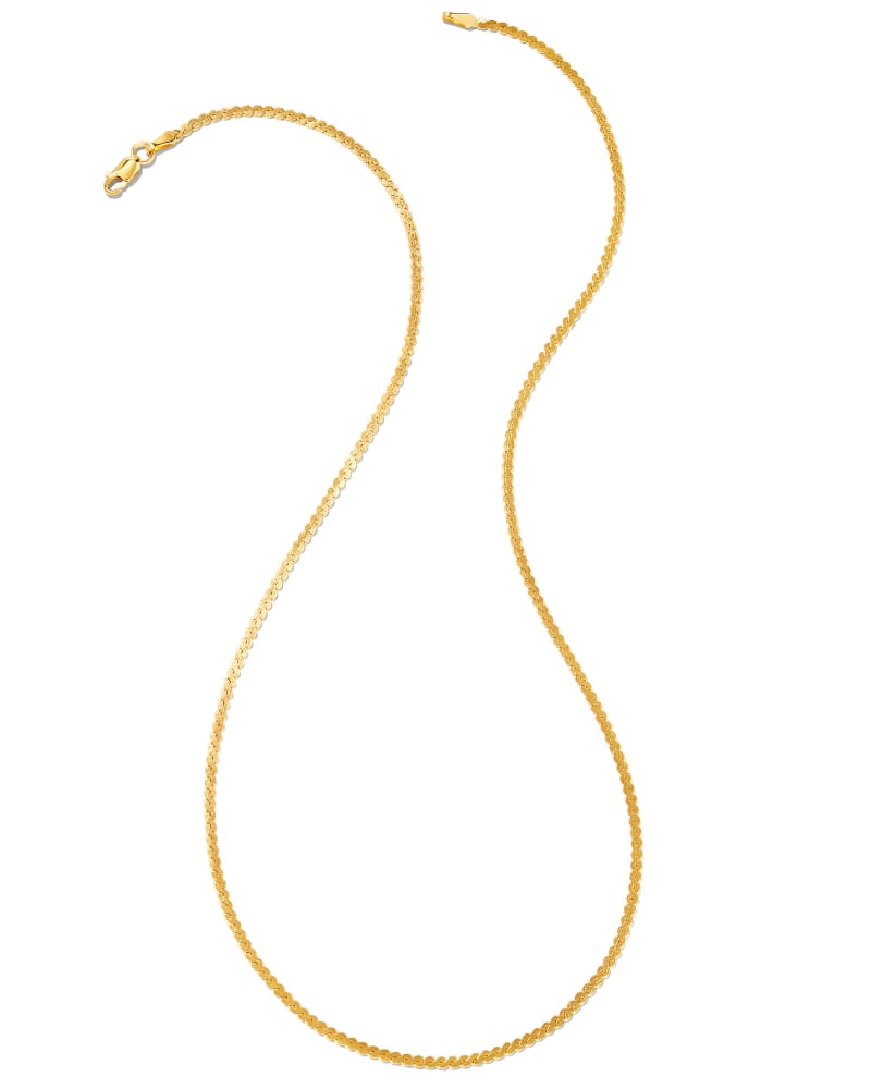  Small Serpentine Chain Necklace In 18k Gold Vermeil