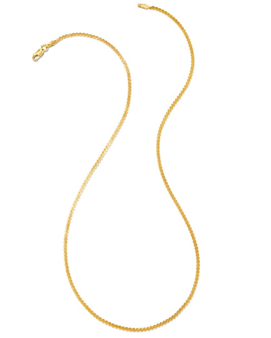  Small Serpentine Chain Necklace In 18k Gold Vermeil