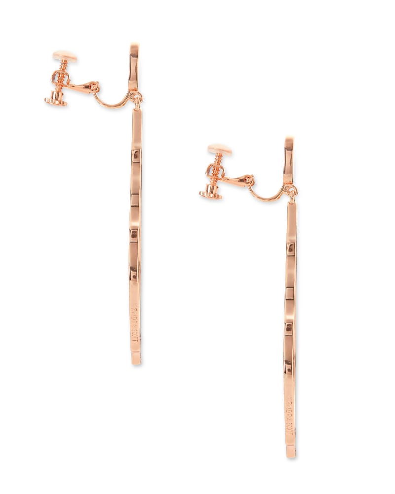  Sophee Clip On Drop Earrings In Rose Gold