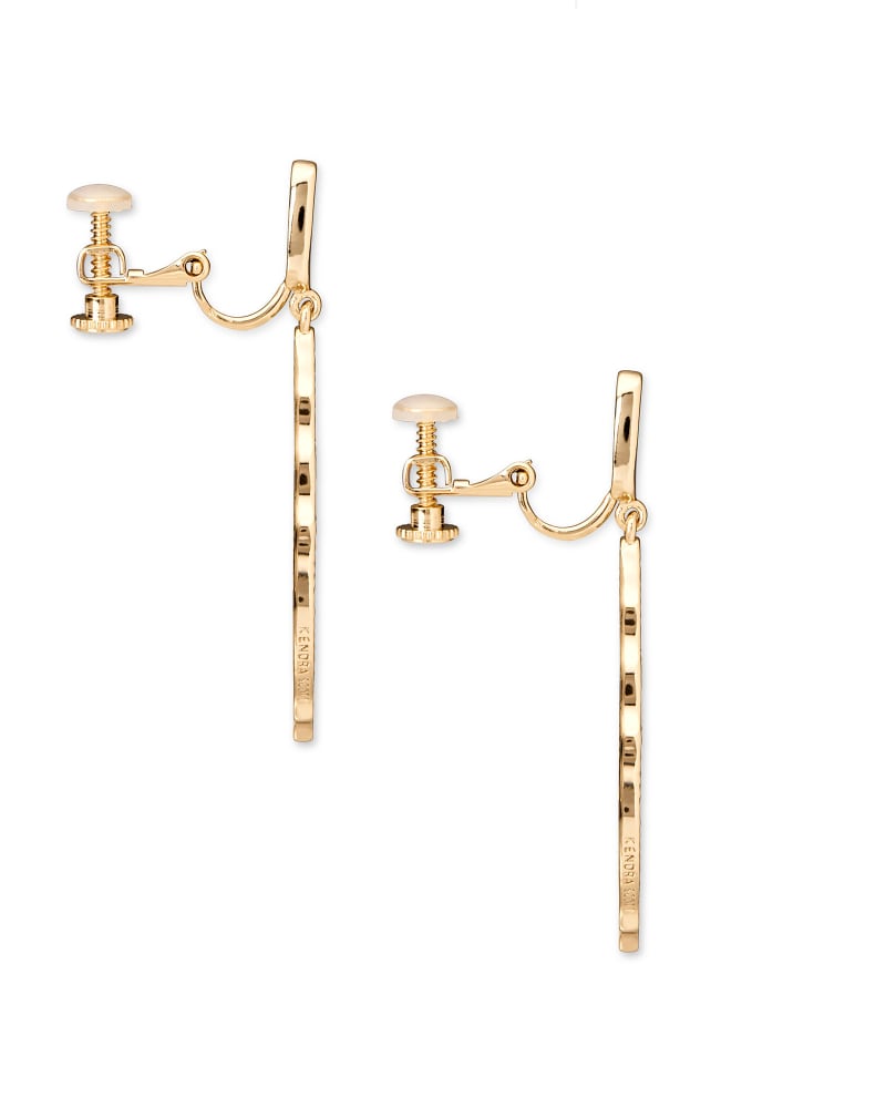  Sophia Clip On Drop Earrings In Gold