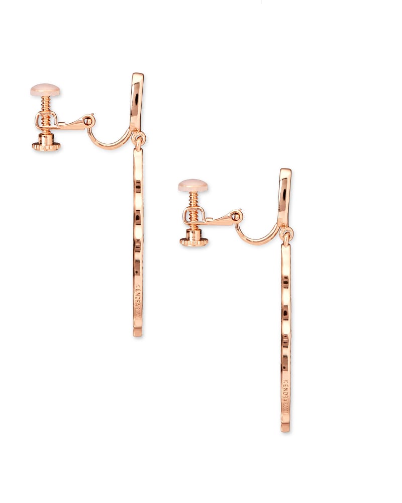  Sophia Clip On Drop Earrings In Rose Gold