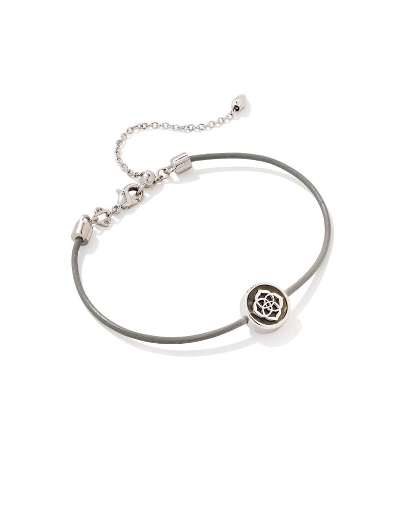  Stamped Dira Silver Bracelet In Black Mother-Of-Pearl