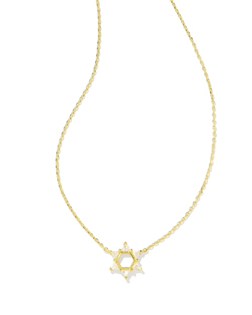  Star Of David Crystal Short Pendant Necklace