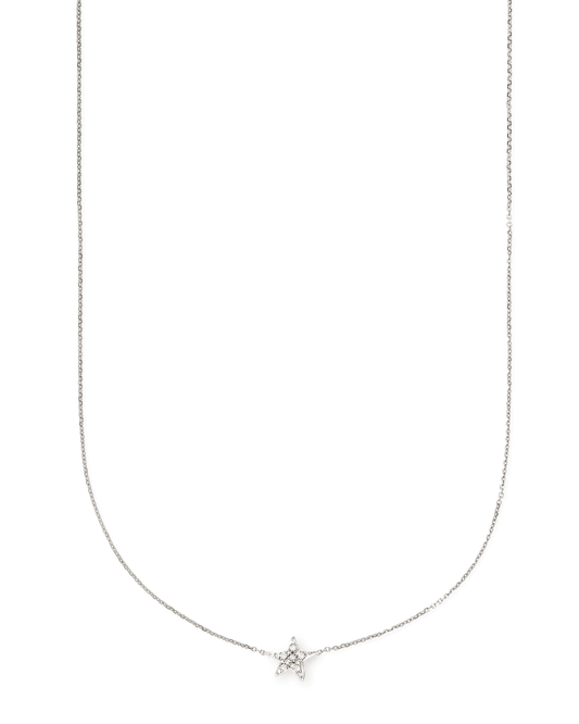  Star 14k White Gold Pendant Necklace In White Diamonds