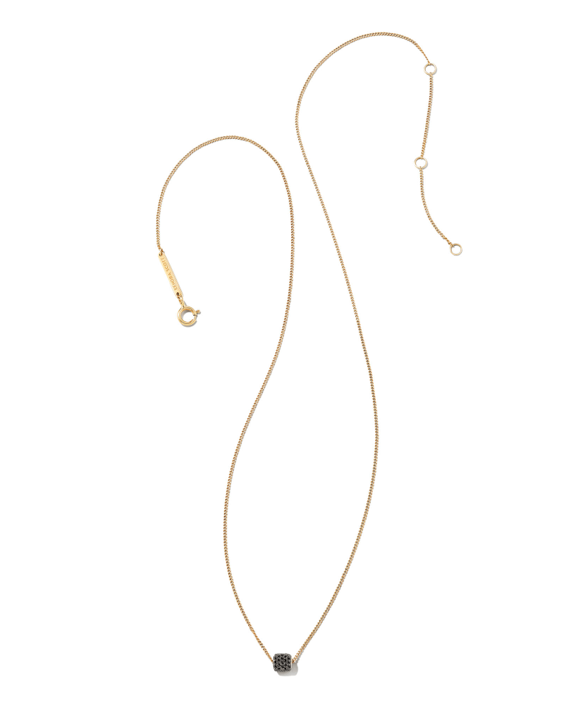  Stella 14k Yellow Gold Pendant Necklace In Black Diamond