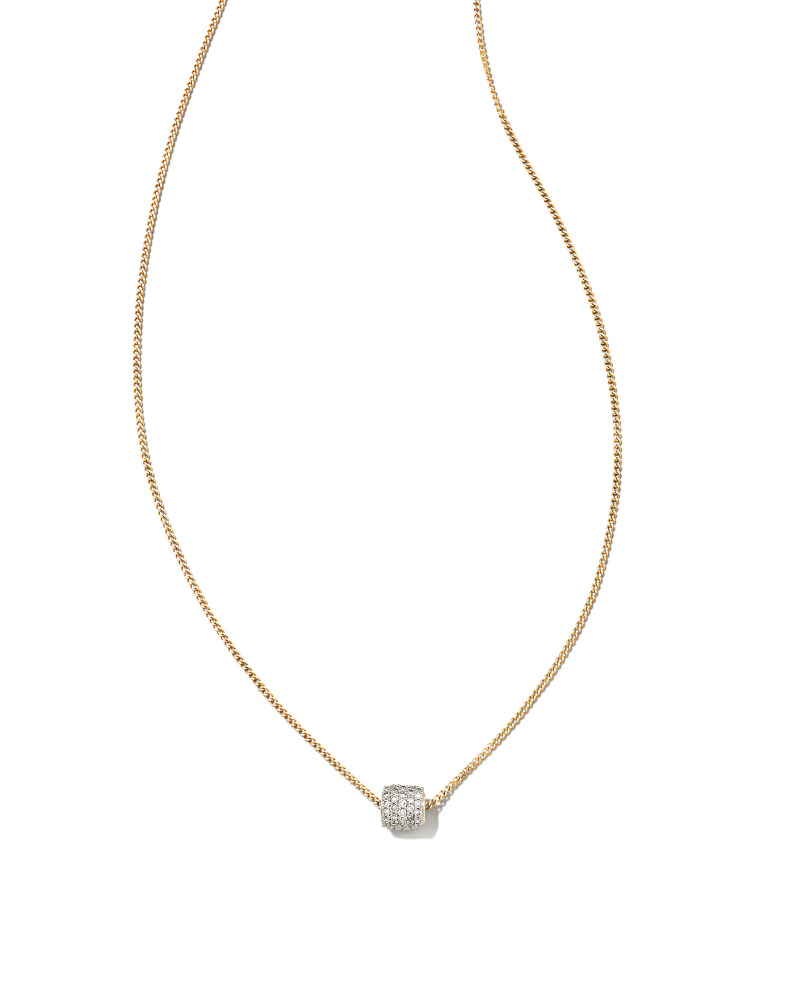  Stella 14k Yellow Gold Pendant Necklace In White Diamond