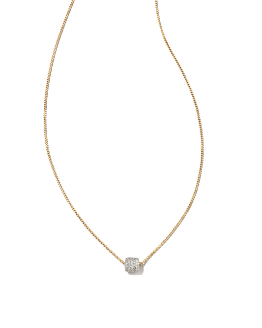  Stella 14k Yellow Gold Pendant Necklace In White Diamond