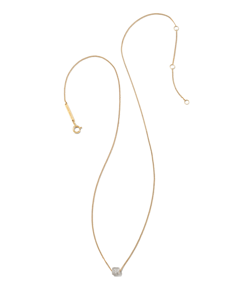  Stella 14k Yellow Gold Pendant Necklace In White Diamond