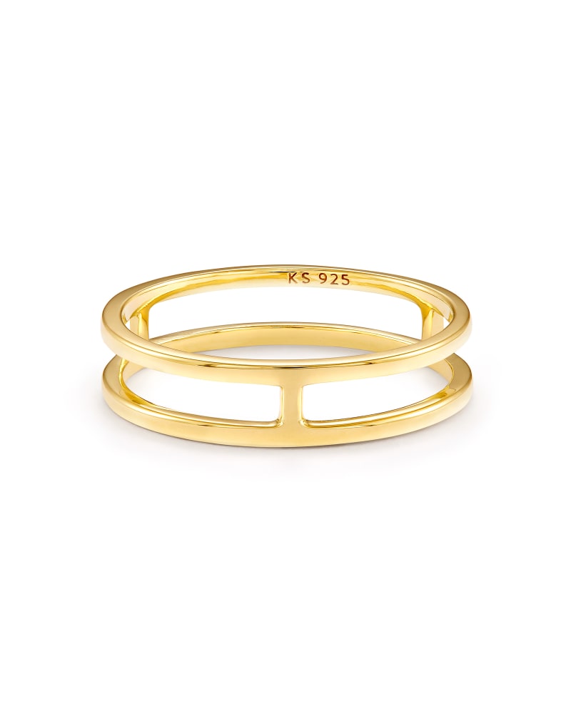  Bennett Double Band Ring In 18k Yellow Gold Vermeil