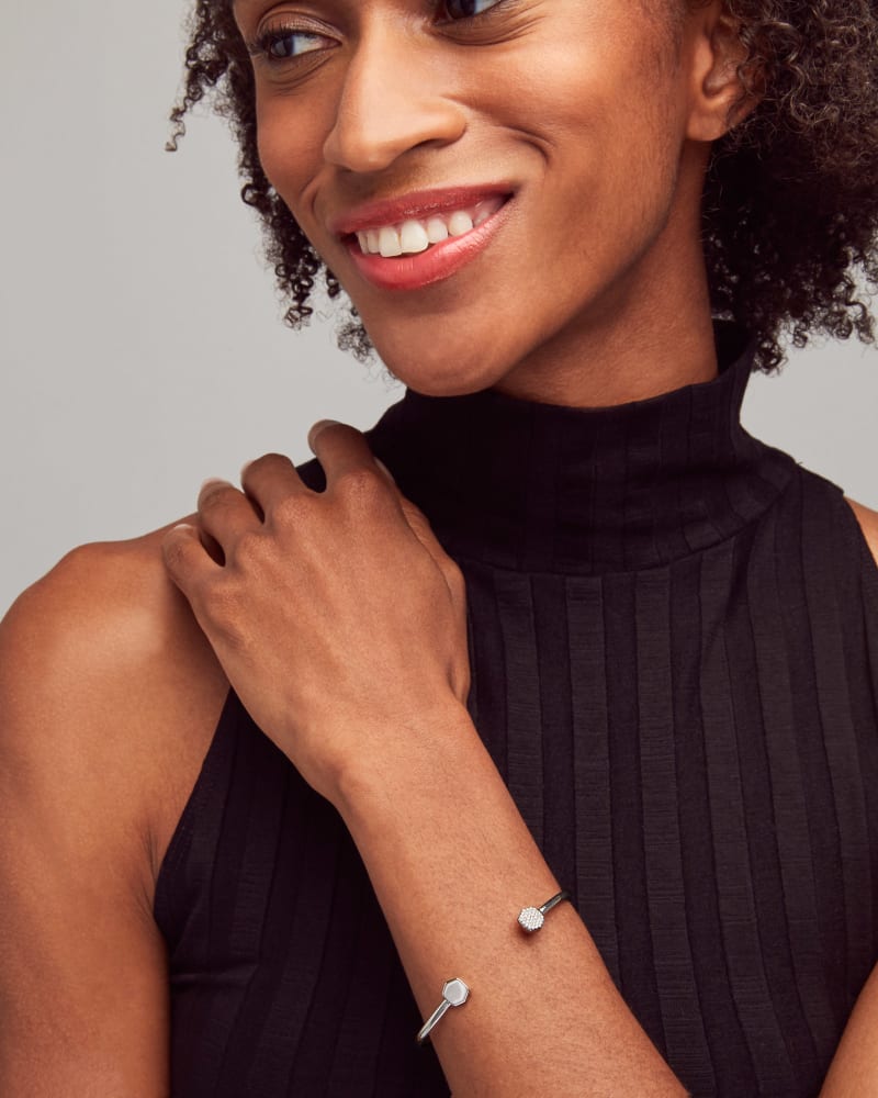  Davis 18k Gold Vermeil Cuff Bracelet In White Diamond