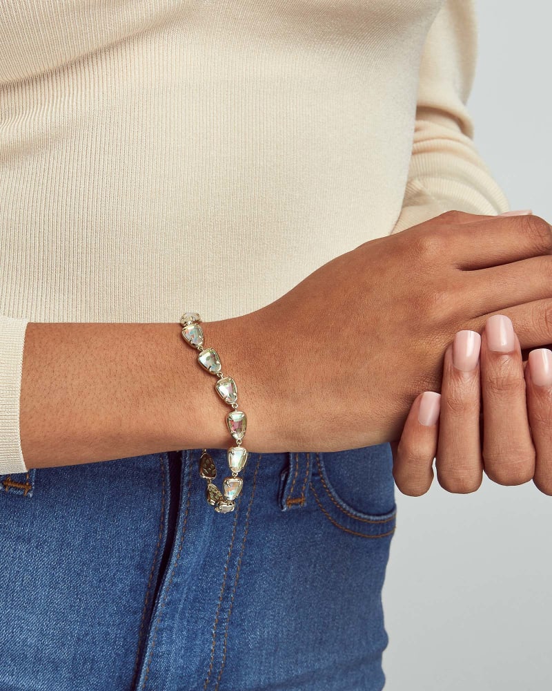  Susanna Gold Link Bracelet In Iridescent Drusy