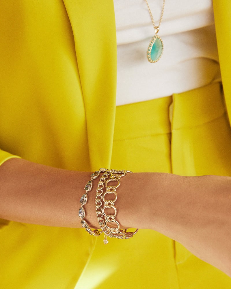  Susanna Gold Link Bracelet In Iridescent Drusy
