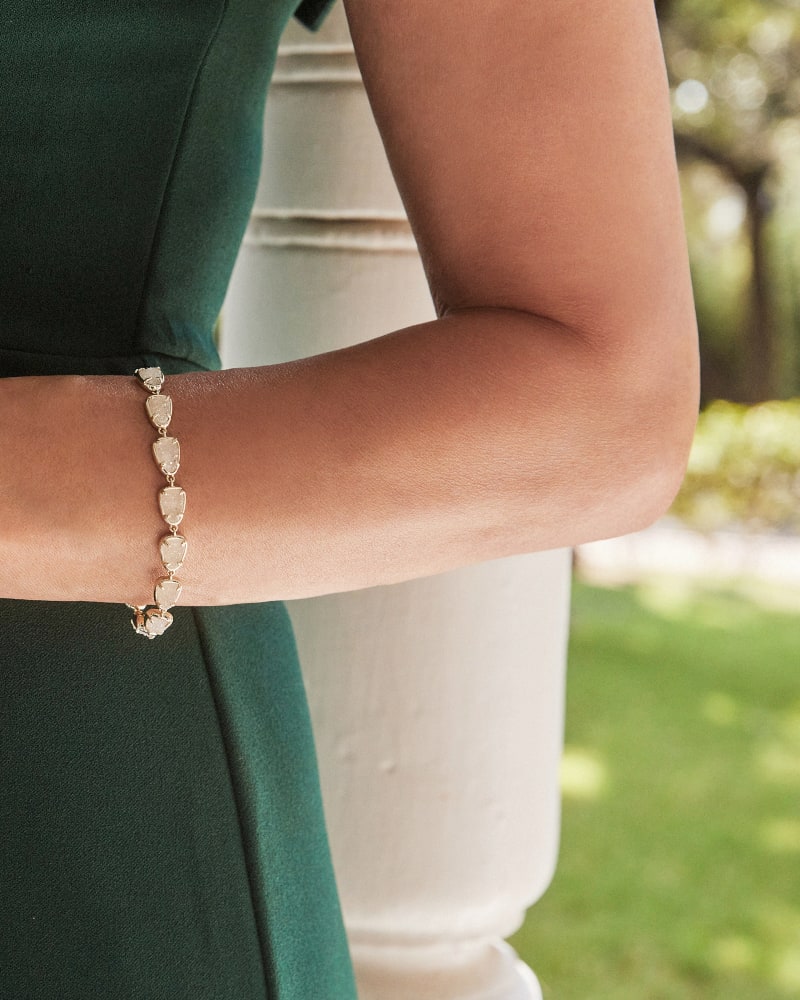  Susanna Gold Link Bracelet In Iridescent Drusy