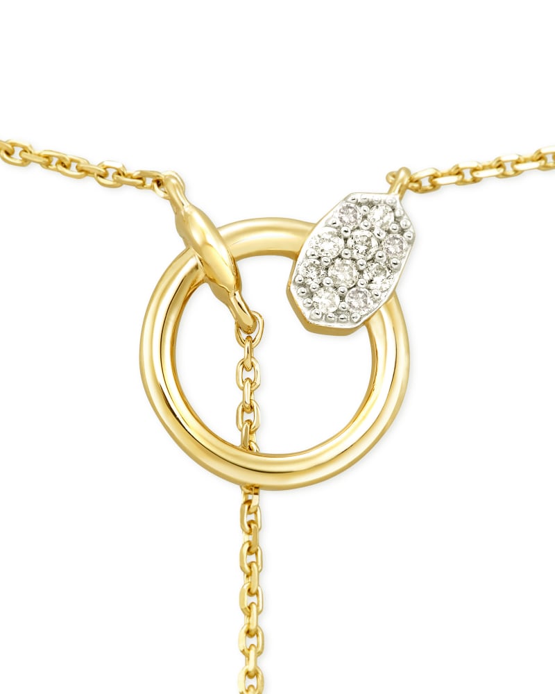  Tegan 14k Yellow Gold Y Necklace In White Diamond