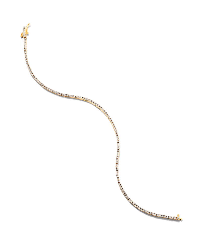 14k Yellow Gold Tennis Bracelet In White Diamond