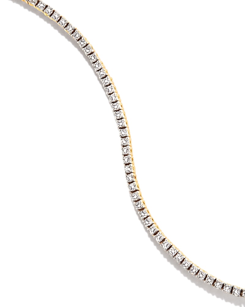  14k Yellow Gold Tennis Bracelet In White Diamond