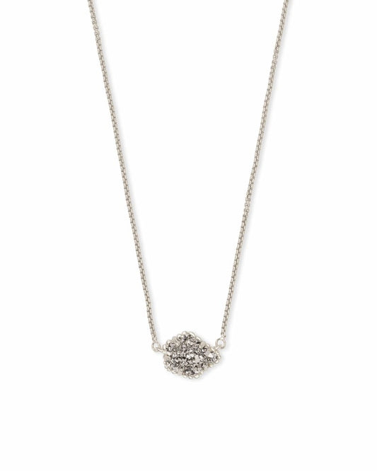  Tess Silver Pendant Necklace In Platinum Drusy