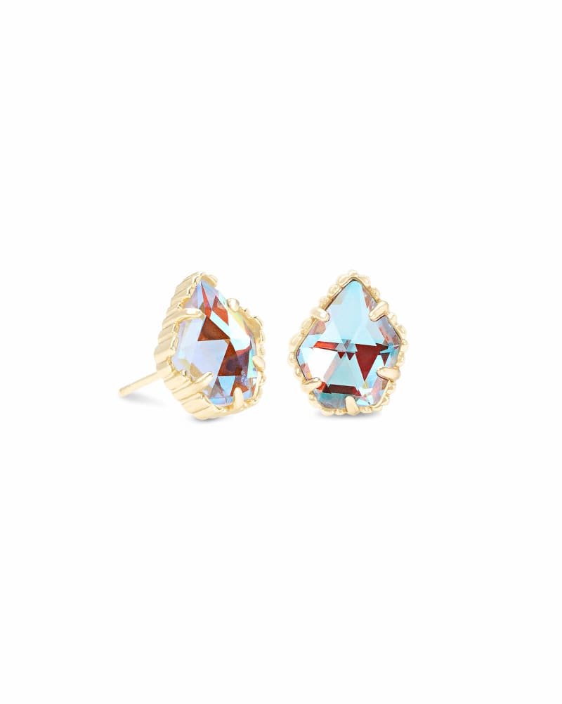  Tessa Gold Stud Earrings In Dichroic Glass
