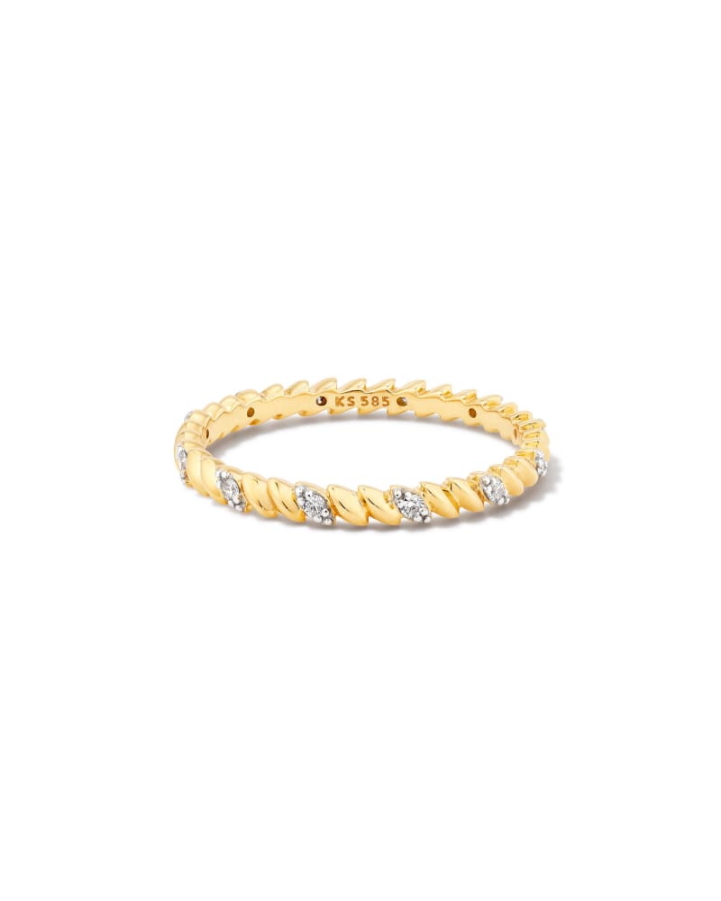  Tyler 14k Yellow Gold Band Ring In White Diamond