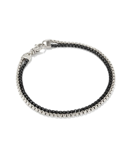  Wells Chain Bracelet In Sterling Silver And Black Hematite