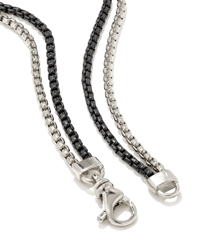  Wells Chain Bracelet In Sterling Silver And Black Hematite