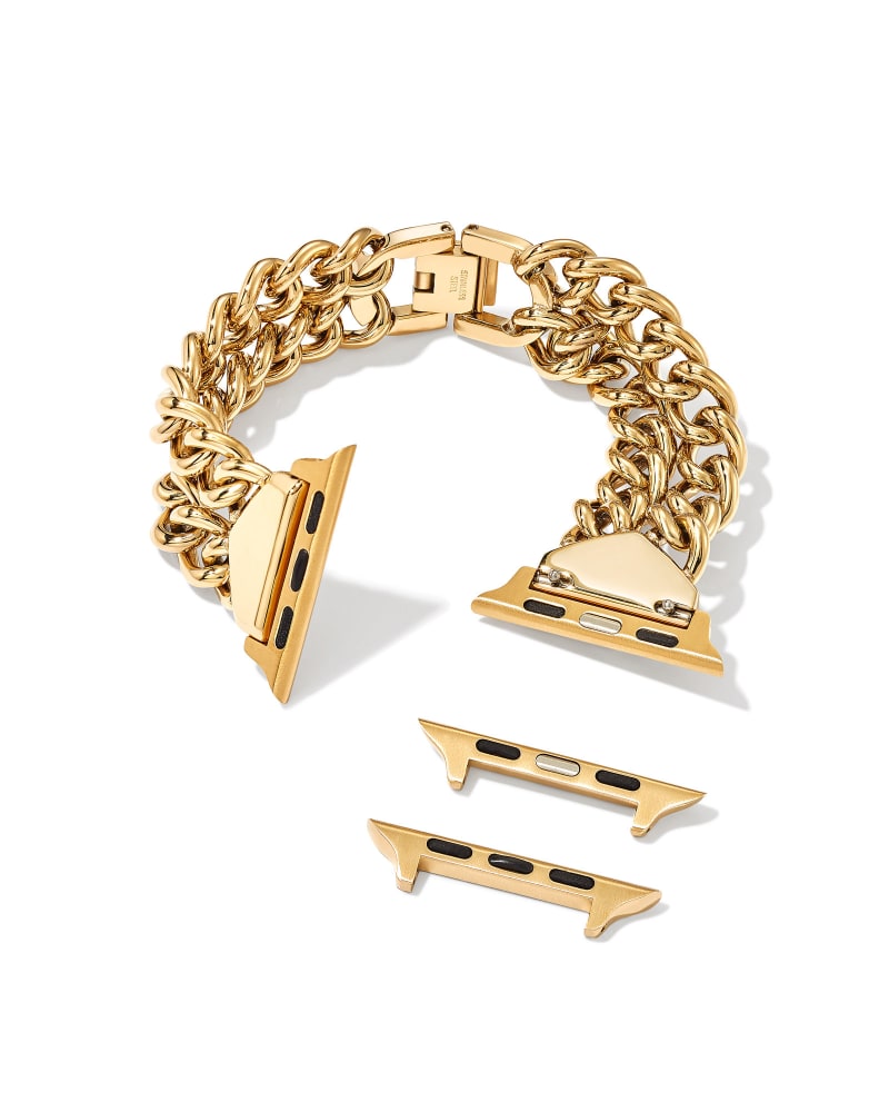  Whitley Double Chain Watch Band In Gold Tone Stainless Steel