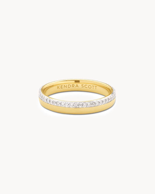  Whitney 14k Yellow Gold Band Ring In White Diamond