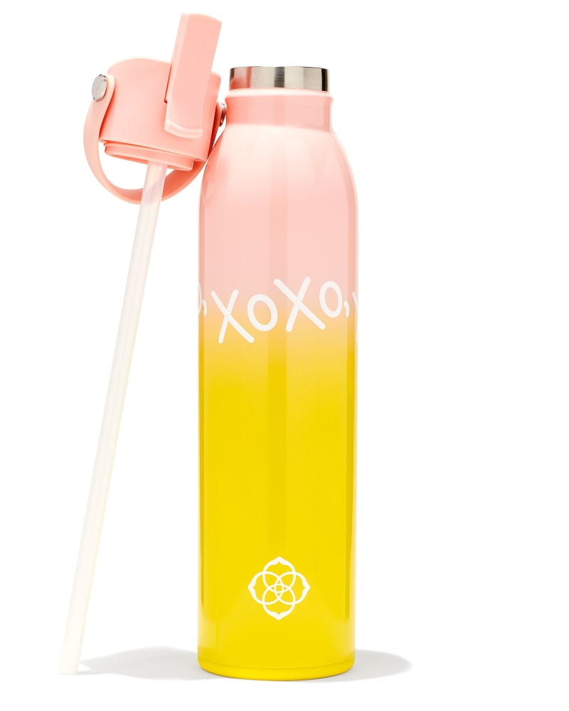 XOXO Water Bottle In Pink And Yellow Ombre