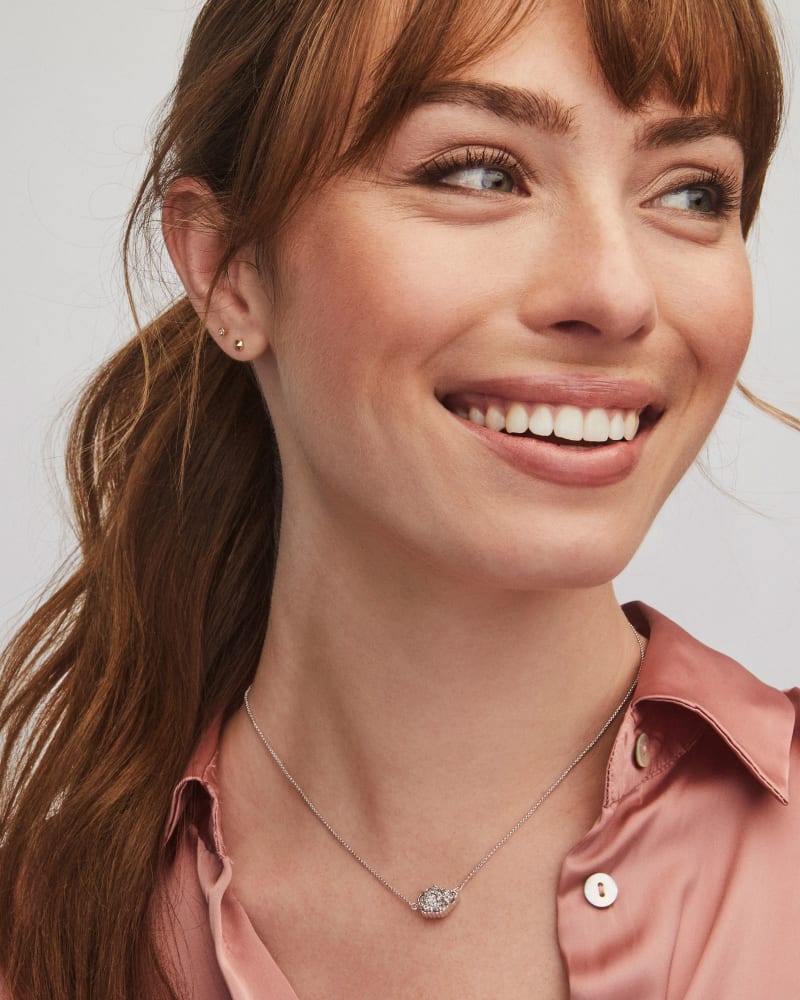  Tess Silver Pendant Necklace In Platinum Drusy